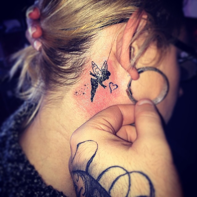 5 Tinkerbell Tattoos Behind The Ear