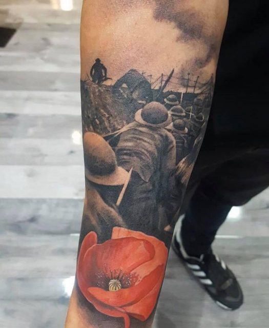 WW2 British soldier by @casper.redmer.tattoos #southampton #tattoo  #southamptontattoo #tattooart #uktattooartist #ww2 #ww2tattoo | By Redmer  Ink - Custom TattoosFacebook